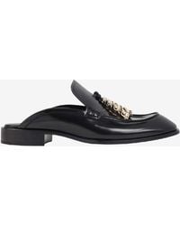 Loewe - Edge Brushed Leather Flat Mules - Lyst