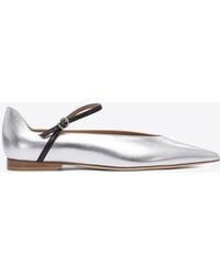 Lella Baldi - Théa Laminated Leather Ballet Flats - Lyst