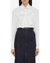 Patou - Cropped Shirt With Bow - Lyst