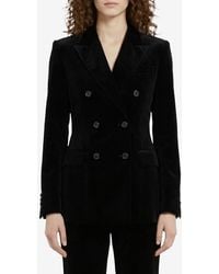 KHAITE - Rolo Double-Breasted Velvet Blazer - Lyst