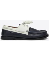 Loewe - Campo Leather Boat Shoes - Lyst
