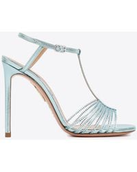 Aquazzura - Amore Mio 105 Crystal-Embellished Sandals - Lyst