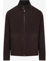 Canali - Zip-Up Leather Jacket - Lyst