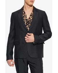 McQueen - Skull Jacquard Single-Breasted Blazer - Lyst