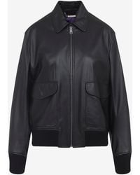 Ralph Lauren - Leather Zip-Up Bomber Jacket - Lyst