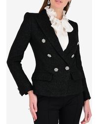 Alexandre Vauthier - Shimmery Embellished Double-Breasted Blazer - Lyst