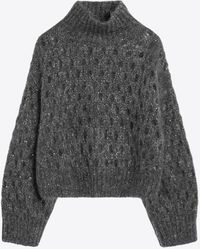 Brunello Cucinelli - High-Neck Knitted Mohair Sweater - Lyst