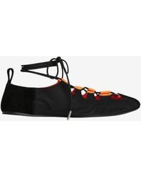 Alaïa - Foldable Lace-Up Ballet Flats - Lyst