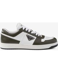 Prada - Downtown Colour-Block Leather Sneakers - Lyst