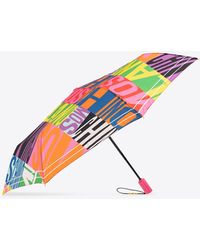 Moschino - Logo Print Folded Umbrella - Lyst