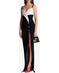 Balmain - Two-Tone Crepe Maxi Dress - Lyst