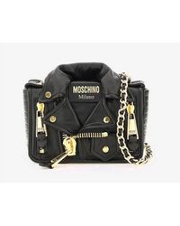 Moschino - Small Biker Leather Shoulder Bag - Lyst