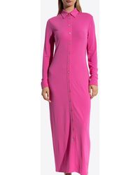 Versace - Fitted Maxi Shirt Dress - Lyst
