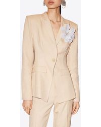 Huishan Zhang - Tamara Flower Brooch Blazer - Lyst