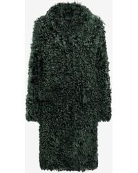 Prada - Wide-Collar Shearling Coat - Lyst