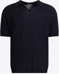 John Smedley - Noah V-Neck Polo T-Shirt - Lyst