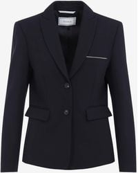 Peserico - Tailored Blazer With Embellished Pocket - Lyst