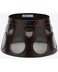Prada - Dark Leather Hat - Lyst