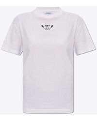 Off-White c/o Virgil Abloh - Bandana Arrow Embroidered Crewneck T-Shirt - Lyst