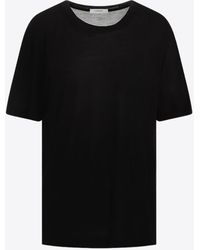 Lemaire - Short-Sleeved Silk T-Shirt - Lyst
