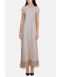 Rue15 - Feather Love Embroidered Choker Neck Dress - Lyst