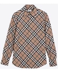 Burberry - Vintage Check Long-Sleeved Shirt - Lyst