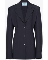 Prada - Single-Breasted Mohair Blazer - Lyst