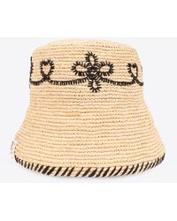 Chloé - Embroidered Straw Bucket Hat - Lyst