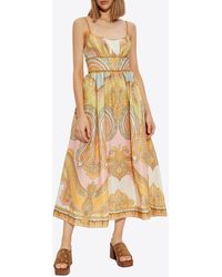 Zimmermann - Maxine Patterned Midi Dress - Lyst