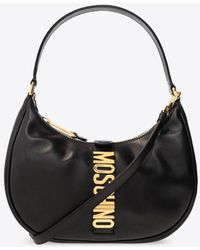 Moschino - Leather Logo-Plaque Shoulder Bag - Lyst