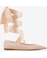 Ferragamo - Carice Ankle Ribbon Ballet Flats - Lyst