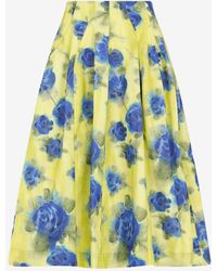 Marni - Floral Flared Midi Skirt - Lyst