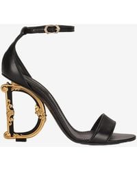 Dolce & Gabbana - Keira 105 Baroque Heel Nappa Leather Sandals - Lyst