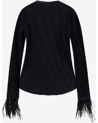 BOSS - Efedera Plisse Feathered Top - Lyst