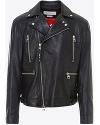 Alexander McQueen - Leather Biker Jacket - Lyst