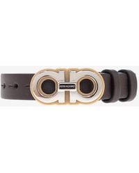 Ferragamo - Double Gancini Leather Bracelet - Lyst