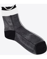 Antipast - Sheer Striped Crew Socks - Lyst