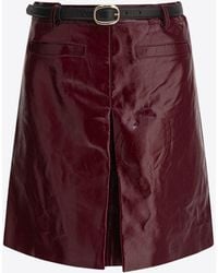 Self-Portrait - Leather Mini Skirt - Lyst