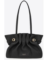 Ferragamo - Small Pleated Nappa Leather Shoulder Bag - Lyst