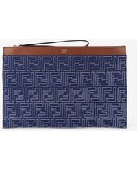 Fendi - Medium Ff Jacquard Flat Pouch - Lyst