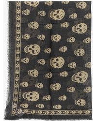 McQueen - Skull Print Modal Silk Scarf - Lyst