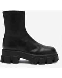 Prada - Monolith Nappa Leather Ankle Boots - Lyst