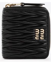 Miu Miu - Matelassé Nappa Leather Zip Wallet - Lyst