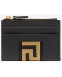 Versace - Greca Print Leather Wallet - Lyst