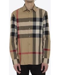 Burberry - Vintage Check Long-Sleeved Shirt - Lyst