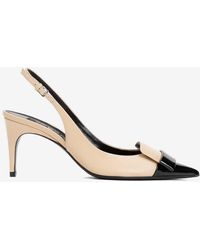 Sergio Rossi - 90 Two-Toned Patent Leather Slingback Pumps - Lyst