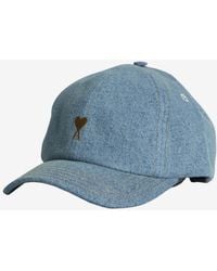 Ami Paris - Ami De Coeur Washed Denim Baseball Cap - Lyst