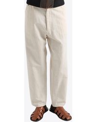 Prada - Chambray Straight-Leg Pants - Lyst
