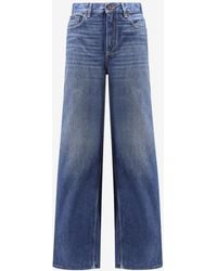Chloé - Logo Patch Wide-Leg Washed Jeans - Lyst