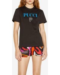 Emilio Pucci - Short-Sleeved Logo-Print T-Shirt - Lyst